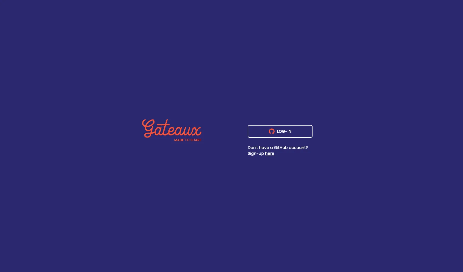 screenshot of gateuax login screen